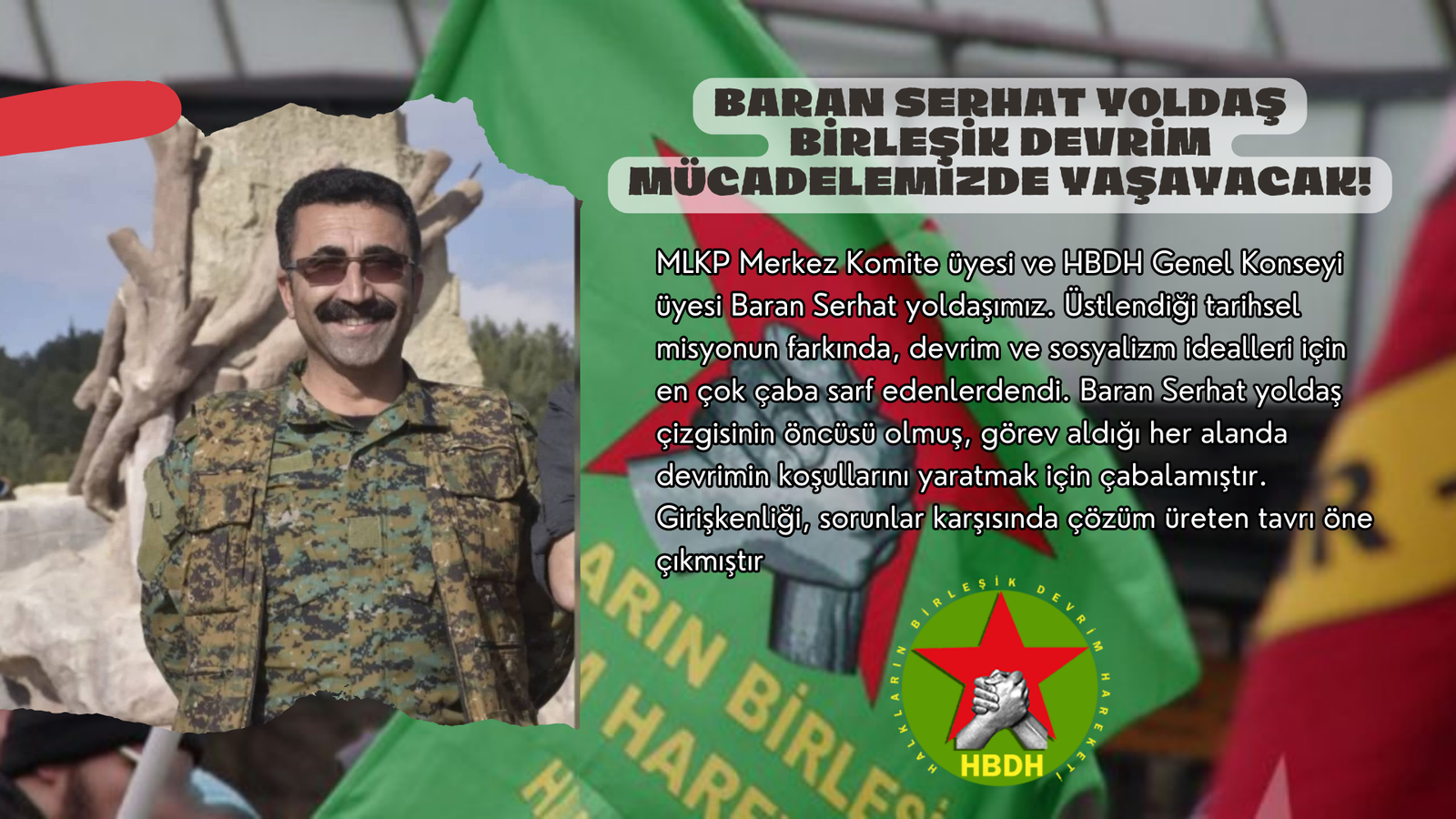 Baran Serhat Yoldaş Birleşik Devrim Mücadelemizde Yaşayacak!